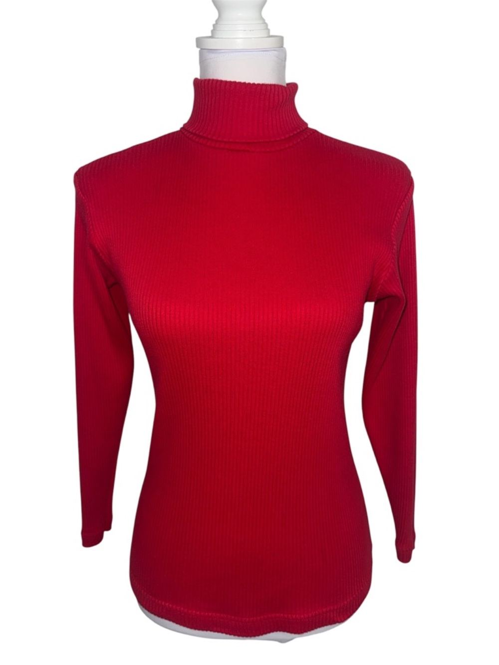 Montana Blues Ribbed Turtleneck Top Red Long‎ Sleeve Small